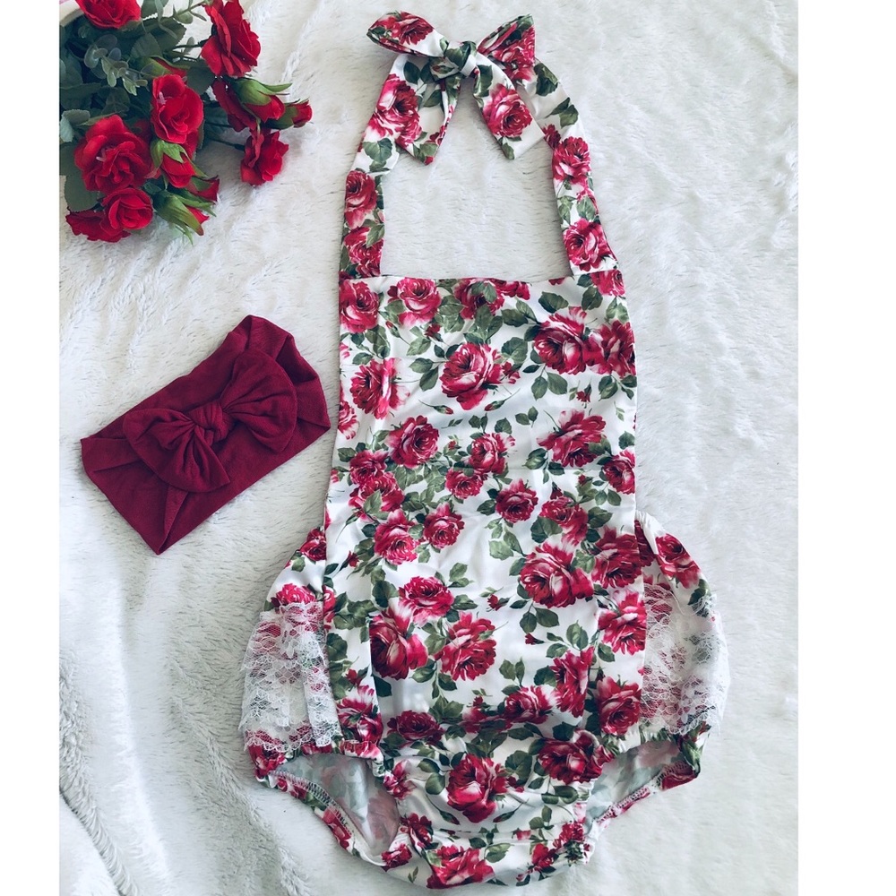 SALE 💝Rose Baby Girl Romper🌹